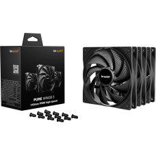 Be Quiet! Pure Wings 3 140mm PWM high-speed 3-pack, case fan black, 3-pack, 140 mm