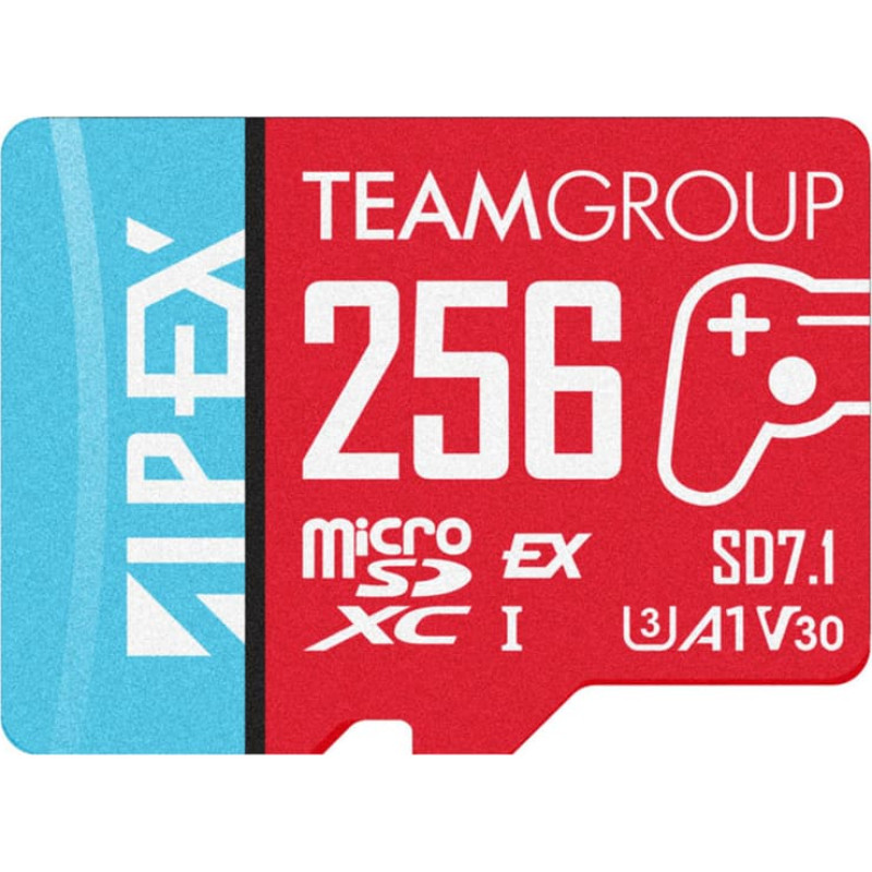 Team Group APEX SD7.1 256 GB SDXC, red/blue memory card, MicroSD Express