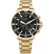 Giewont Zegarek Giewont Zegarek Męski Chronograph Sapphire Złoto Czarny GW3970-B7