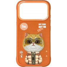 Nimmy Etui Cool&Cute Cat do iPhone 17 Pro Max pomarańczowy