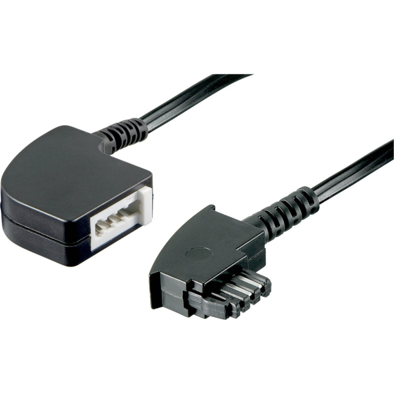 Goobay TAE-F extension cable 4-pin 10m bl