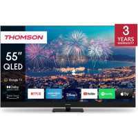 Thomson TV Set|THOMSON|55"|4K/Smart|QLED|3840x2160|Wireless LAN|Bluetooth|Google TV|Black|55QG6C14