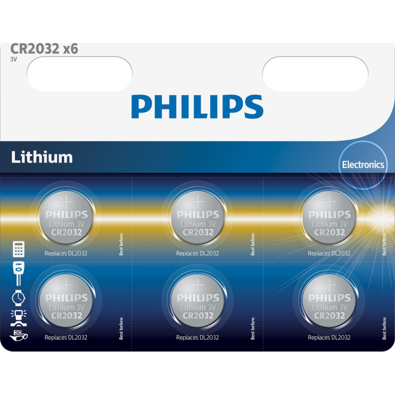Philips Minicells Sagos formos elementas CR2032P6/01B