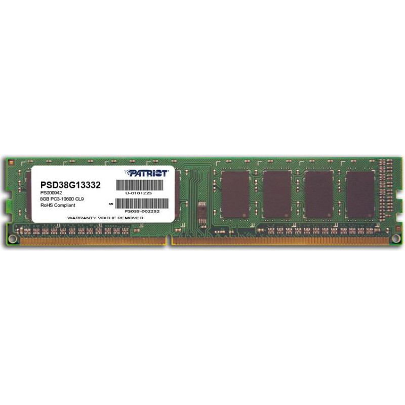 Patriot Memory Patriot Signature, DDR3, 8 GB, 1333MHz, CL9 (PSD38G13332)