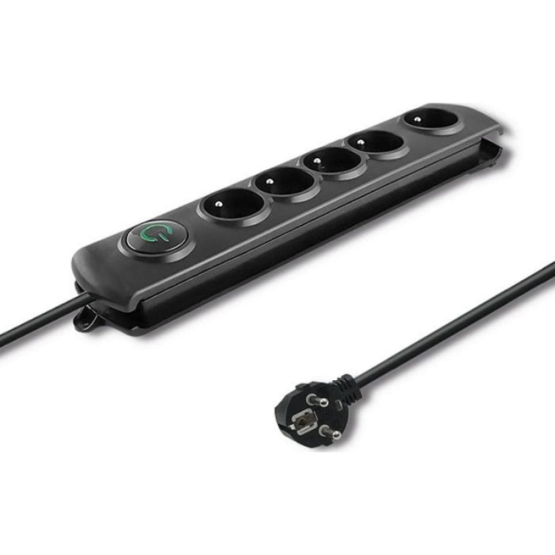 Qoltec Power strip Qoltec Overvoltage Swift 5 sockets 3 m black (5901878502717)