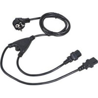 C-Tech C-TECH kabel síťový 220/230V napájecí, 1,8m, rozdvojka Y, VDE
