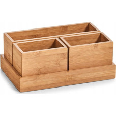 Zeller Pojemniki do przechowywania, organizery, 100% bambus - 4 elementy w komplecie, ZELLER