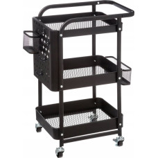 5Five Wózek kuchenny trzypoziomowy, metalowy, czarny