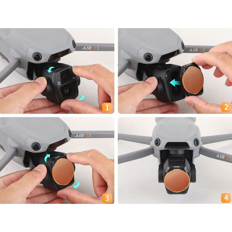 Sunnylife FILTR HYBRYDOWY 2w1 Polaryzacyjny PL + Szary ND8 do DJI AIR 3S 3 S + ETUI / FI923-8P