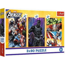 Trefl Puzzle Marvel Dni pełne akcji 3x80 elementów