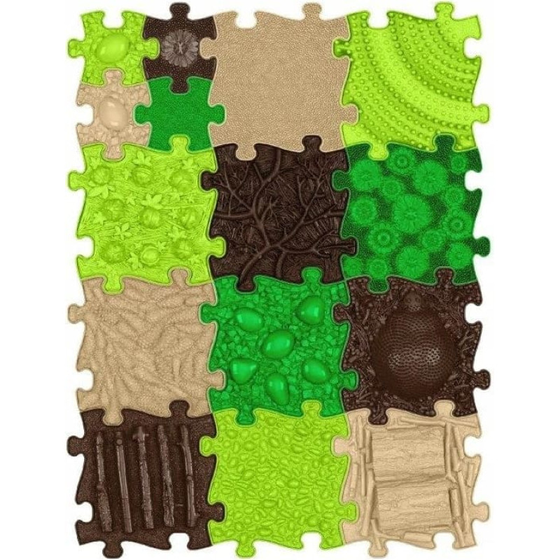 Askato Mata Sensoryczna Ortopedyczna Zestaw15w1 Nature 15 Puzzli Sensoryka Muffik / Mfk-097