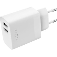 Fixed Dual USB Travel Charger 17W, White | Fixed