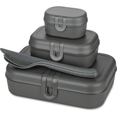 Koziol Lunchbox PASCAL READY, zestaw 3 pojemników i sztućce, KOZIOL