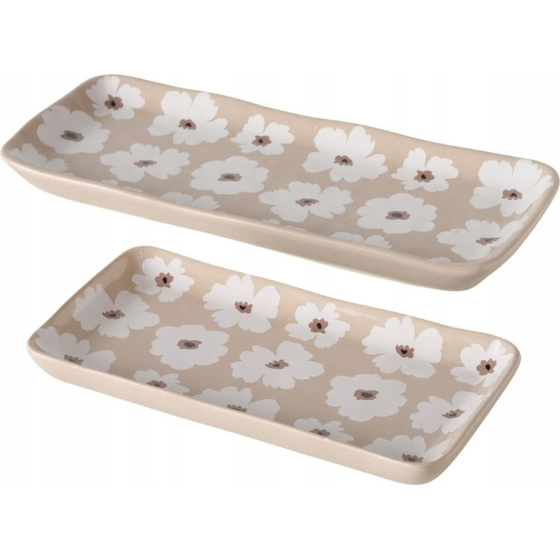 Boltze Patery ceramiczne w kwiaty, 13 - 15 cm, CANEA