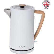 Adler | Kettle | AD 1347w | Electric | 2200 W | 1.5 L | Stainless steel | 360° rotational base | White