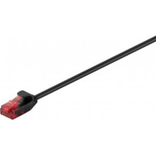 Goobay CAT 6Smukły kabel połączeniowy,U/UTP, czarny - Długość kabla 7.5 m