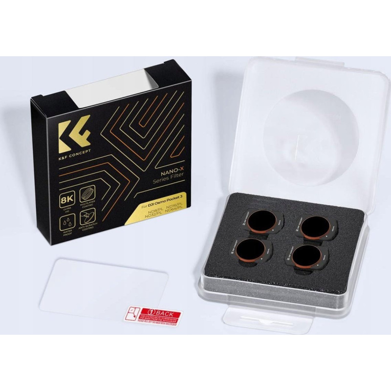 K&F Concept Filtr Kf Zestaw Filtrów K&f Szarych Nd / Pl 4w1 Nd8 Nd16 Nd32 Nd64 Do Dji Osmo Pocket 3 / Sku.2092