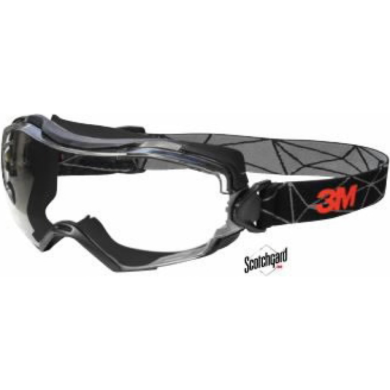 3M GoggleGear 6000 Safety Goggles, Black Shroud, Scotchgard 6001M, 3M