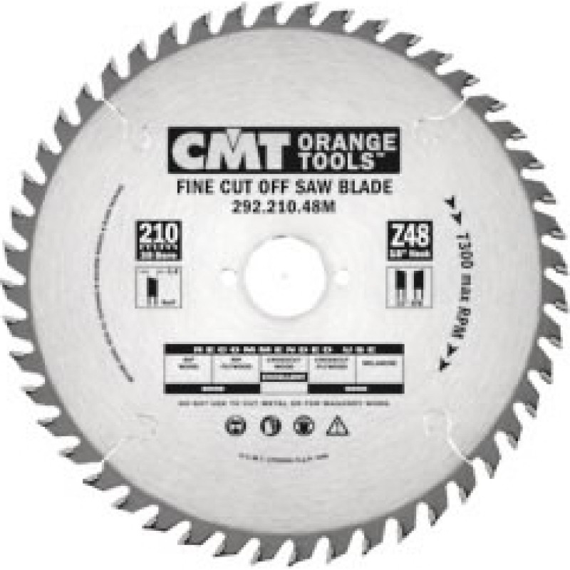 CMT Pjovimo diskas medžiui 225x2,8/1,8x30mm Z48 a=10° b=15° ATB, CMT