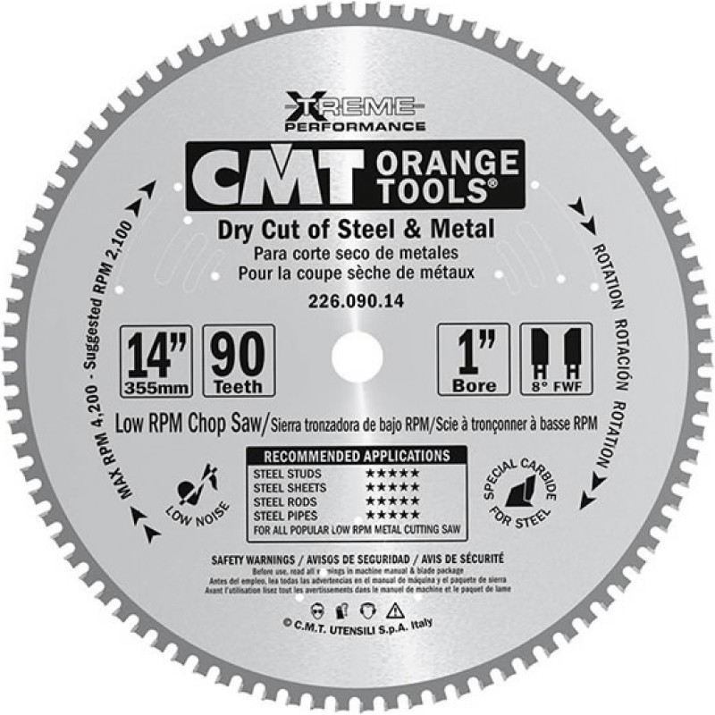 CMT Pjovimo diskas metalui HM 254x2,2/1,8x30 Z60 8'FWF, CMT