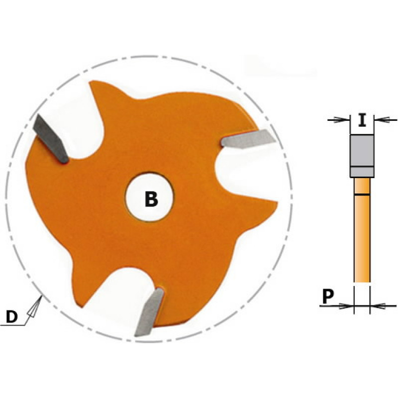 CMT Griovelių freza Z3 TCT F=8 D=47.6X2, CMT