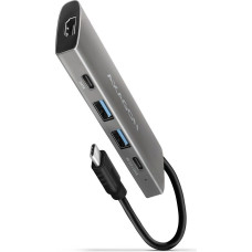 Axagon HMC-5G21 Wieloportowy hub USB 5in1, 10Gbps, 2x USB-A + 2x USB-C + HDMI 4K/30Hz, PD 60W, 13cm USB-C kabel