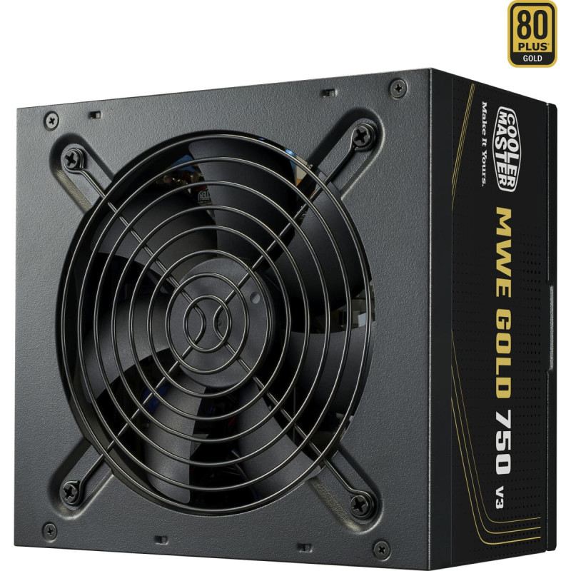 Cooler Master MWE 750 V3 Black, PC power supply black, 1x 12-pin high power GPU, 4x PCIe, 750 watts