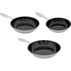 Shiori Patelnia Shiori Shiori Stainless Steel 304 zestaw patelni z powłoką ceramiczną indukcja 20 cm, 24 cm, 28 cm