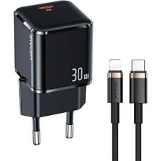 Usams Ładowarka Usams USAMS Ład. siec. USB-C T45 30W PD3.0 +QC3.0 Fast Charging +kabel U63 USB-C/Lightning czarny/black UXTZH01 (USAMS-UX)