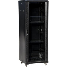 Q-Lantec Szafa Q-Lantec Szafa 24U 600x600, drzwi przednie szklane, do samodzielnego montażu, kolor czarny