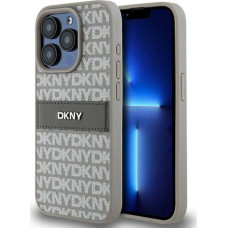Dkny DKNY DKHCP15LPRTHSLE iPhone 15 Pro 6.1" beżowy/beige hardcase Leather Mono Stripe & Metal Logo