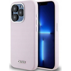 Dkny DKNY Liquid Silicone Small Metal Logo MagSafe - Etui iPhone 15 Pro (różowy)