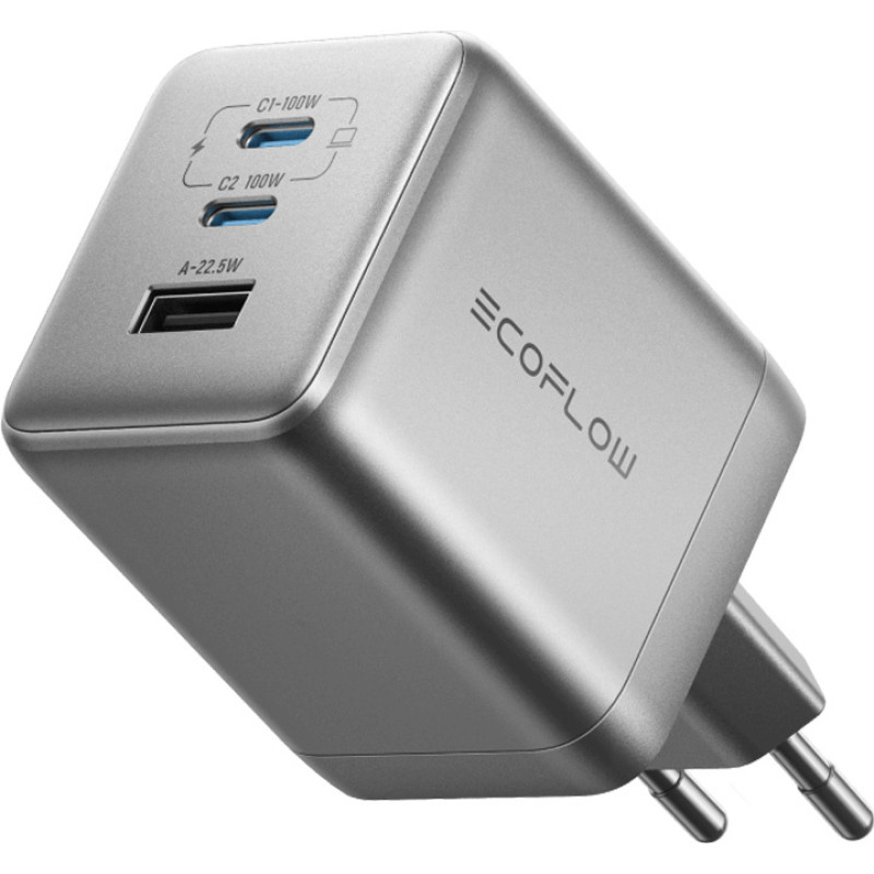 Ecoflow RAPID Pro 100W mains charger, 2xUSB-C, 1xUSB-A, GaN