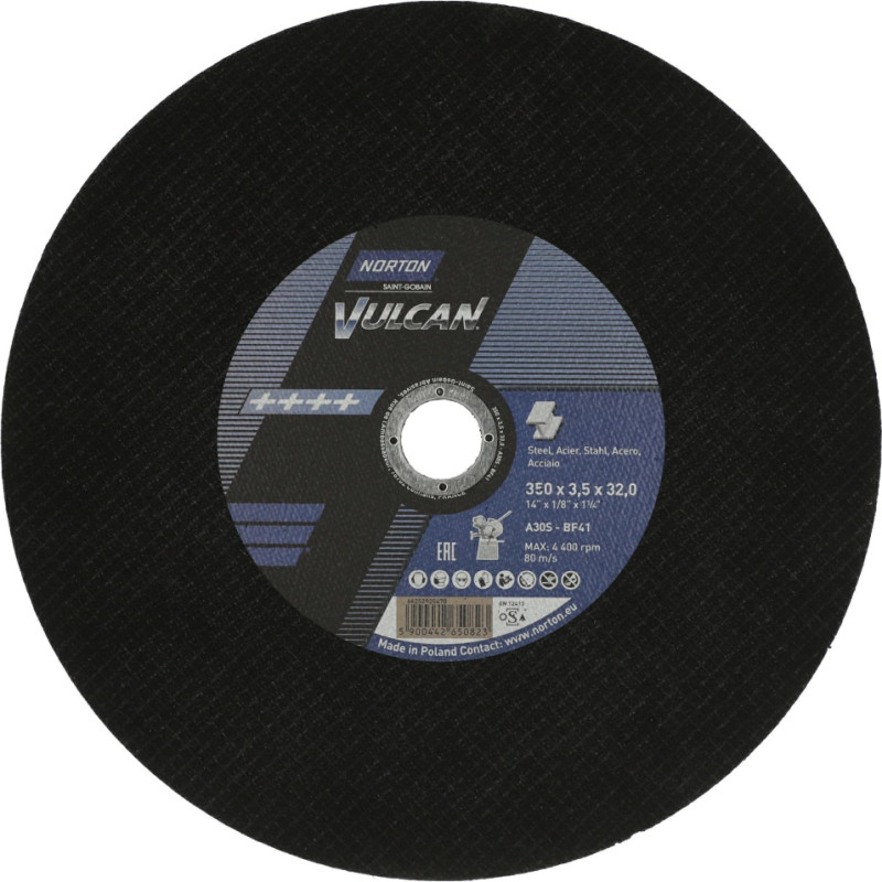 Norton TARCZA.VULCAN 350 x 3.5 x 32mm A30S DO METALU /10szt.+1 GRATIS