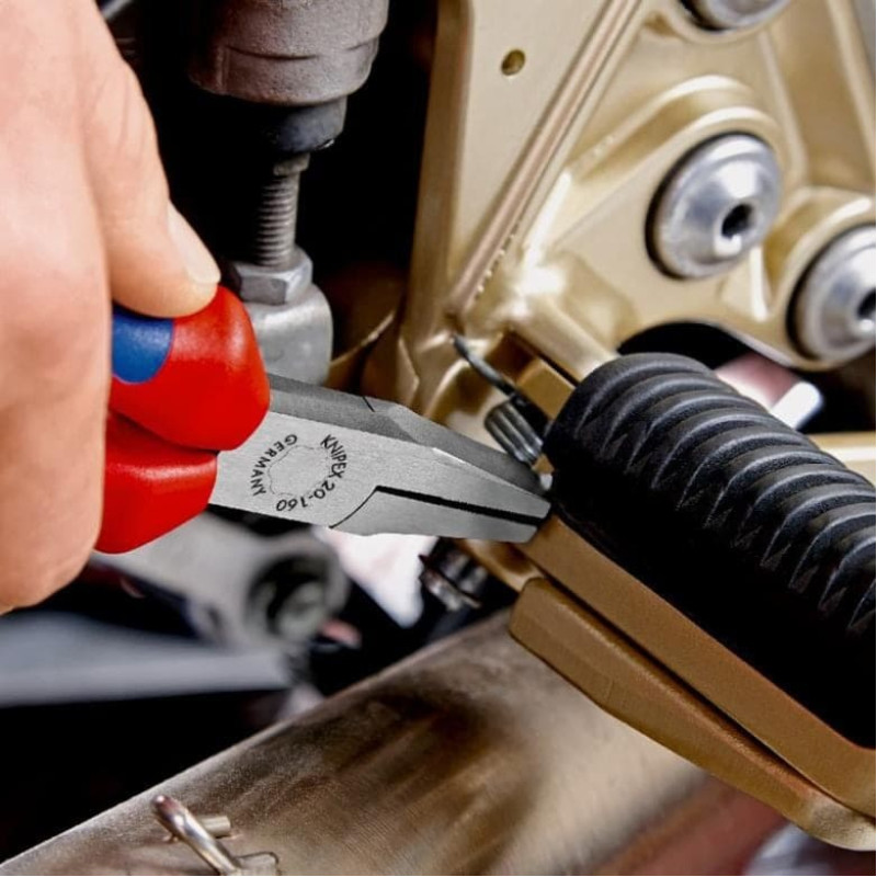 Knipex flat-nose pliers 20 01 160 (red, serrated grips)