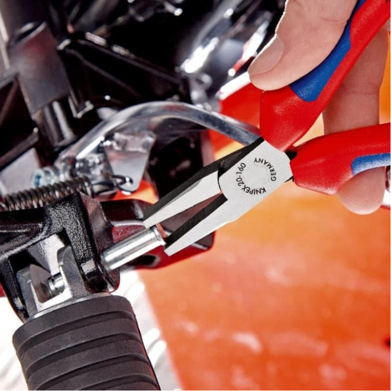 Knipex flat-nose pliers 20 01 160 (red, serrated grips)