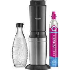 Sodastream CRYSTAL 3.0 water carbonator, titanium grey, including 1 glass carafe + 1 CO2 cylinder