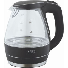 Adler Kettle | Adler | Kettle | AD 1224 | Standard | 2000 W | 1.5 L | Glass | 360° rotational base | Black