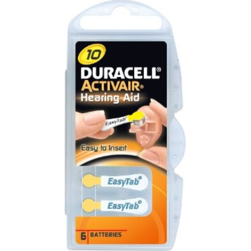 Duracell | A10/DA10/ZL10 | Zinc air cells | 6 pc(s)