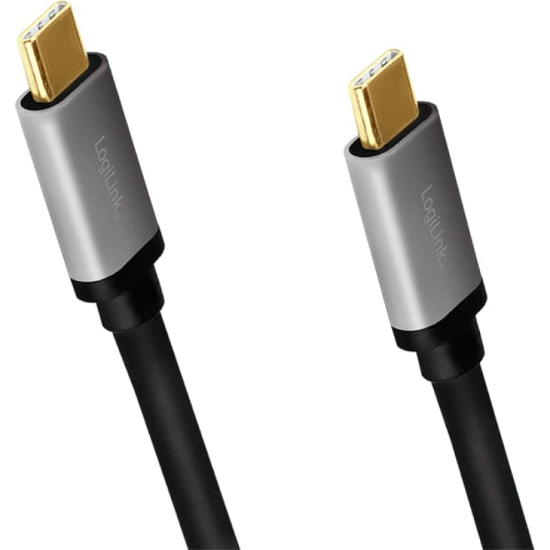 Logilink USB cable LogiLink USB-C - USB-C 1.5 m Black and silver (CUA0106)