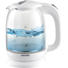 Mesko | Kettle | MS 1302w | Electric | 2200 W | 1.7 L | Glass | 360° rotational base | White