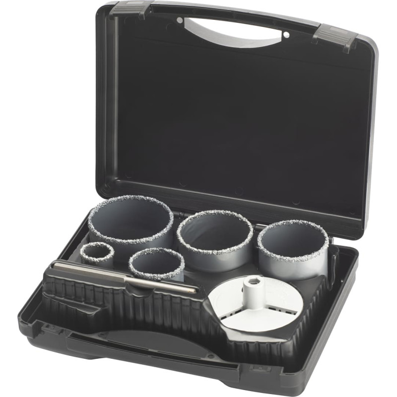 Irwin OTWORNICA TCT/HM kpl. 7szt.   33, 53, 67, 73 i 83mm z trzpieniem mocującym i wiertłem centrują