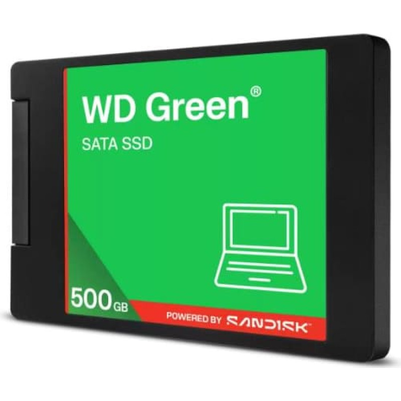 Western Digital SSD|WESTERN DIGITAL|Green|500GB|3D NAND|Read speed 545 MBytes/sec|2,5"|MTBF 2000000 hours|WDS500G5G0A