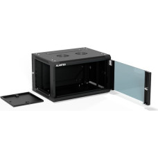 Alantec Szafa wisząca 19" 6U 600x450, (opcja dwusekcyjna) drzwi szklane jednoskrzydłowe, tył osłona pełna demontowalna, osłony boczne pełne demontowalne zamykane na klucz, 4 belki, kolor czarny, ALANTEC