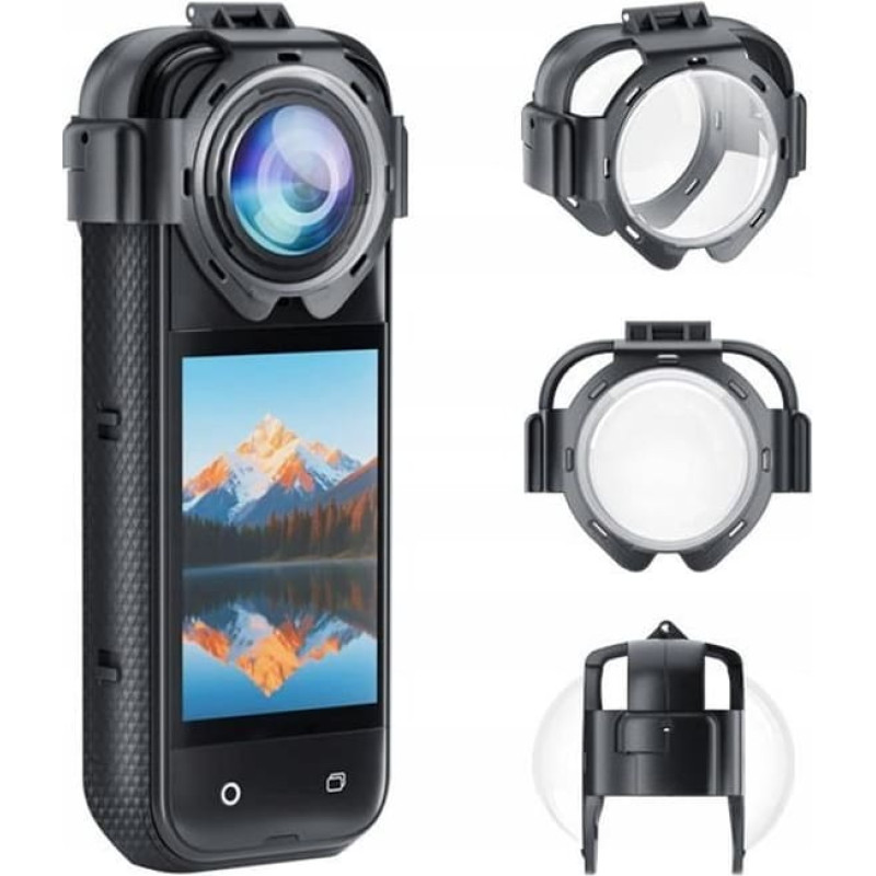 Puluz Osłona Obiektywu Ochrona Na Obiektyw Szkło Hartowane Snap-on Do Insta360 X5 / Pu750t