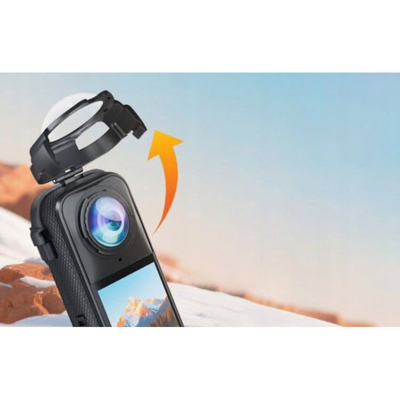 Puluz Osłona Obiektywu Ochrona Na Obiektyw Szkło Hartowane Snap-on Do Insta360 X5 / Pu750t