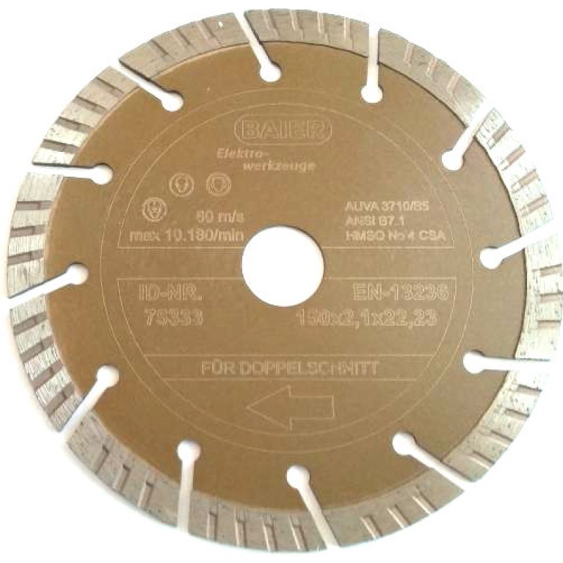 Baier/Wolfmann WOLFMANN TARCZA DIAMENTOWA 150mm GOLD II MATERIAŁY BUD./BETON/ŻELBET