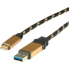 Roline Kabel USB Roline USB-A - USB-C 0.5 m Czarny (11.02.9012)