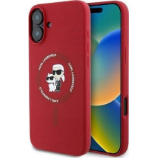 Karl Lagerfeld KARL LAGERFELD futerał do IPHONE 16 Plus kompatybilny z MagSafe KLHMP16MSCMKCRHR (Silicone KC Body Ring) czerwony