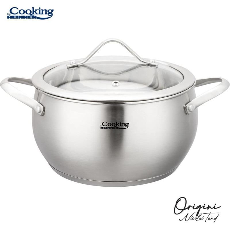 Puodas nerūdijančio plieno su teflono danga 3.3L 20x11 cm HR-RW-T033, COOKING BY HEINNER